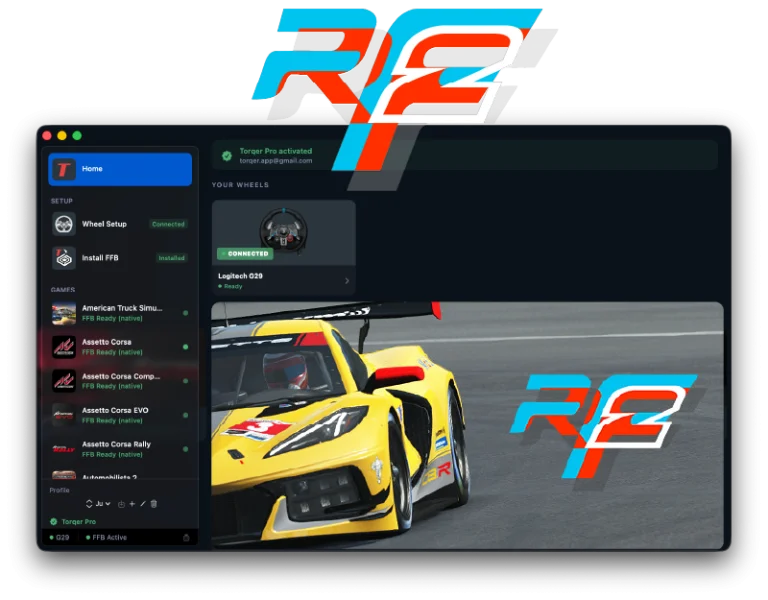 How to get Force Feedback working in rFactor 2 on Mac (CrossOver + Torqer)