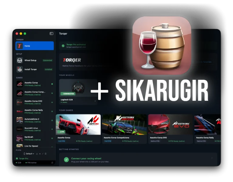 Get Force Feedback working on Sikarugir with Torqer