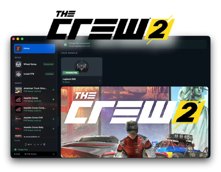 How to run The Crew 2 on Mac with force feedback (CrossOver + Torqer)