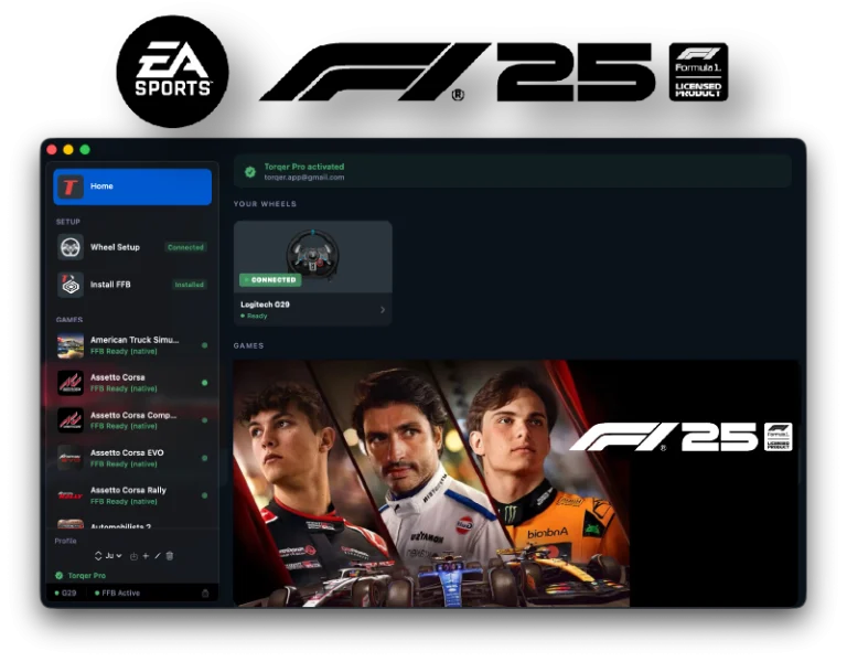 How to play F1 25 on Mac with force feedback (CrossOver + Torqer)