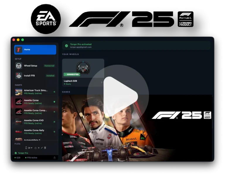 How to play F1 25 on Mac with force feedback (CrossOver + Torqer)